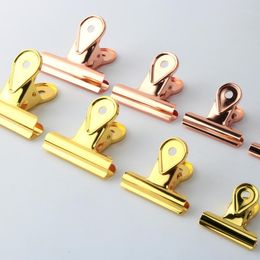Plated Metal Paper Clips Gold Black Clamp DIY Notebook Accessory Office School Stationery Supply