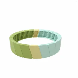 Link Bracelets Multicolors Enamel Tila Bohemia Metal Stretch Stackable Bangle For Women Valentine's Day Girlfriend Gifts