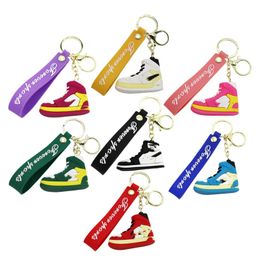 Designer Sneaker Keychain Birthday Party Gift Silicone Creative 3D Sports Shoes Key Ring Bag Pendant Key Decoration 7 Colours