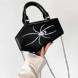 Evening Bags Women Small Coffin Purse PU Leather Retro Gothic Handbag Zipper Closure Top Handle Bag Halloween Gift For Female