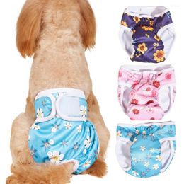 Dog Apparel Pet Menstrual Pants Soft Comfortable Infection Prevention Flower Printing Sanitary Diaper Supplies Adjustable