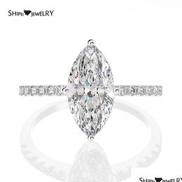 Rings Shipei 925 Sterling Sier Marquise Cut Created Moissanite Diamonds Gemstone Engagement Fine Jewellery Whole Drop D Dhgarden Dhguf