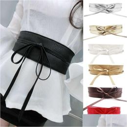 Other Fashion Accessories Belts Jodimitty 1Pc Fashion Spring Autumn Women Lady Metallic Color Soft Faux Leather Wide Belt Se Dhgarden Dhg52