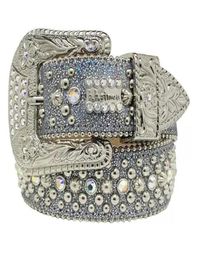 Top Designer Belt Simon Belts for Men Women Shiny diamond belt Black on Black Blue white multicolour with bling rhinestones as gift3705367