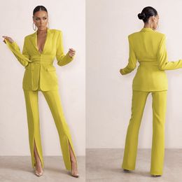 Summer Mãe da Calça da noiva Mesa Candy Color Ladies Women Evening Party Night Blazer Use Slim Flared Troushers 2 Pieces