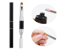 Dual Head Nail Brush Acrylic UV Gel Extension Builder Drawing Pen Brush Removal Spatula Stick Manicures Tools7981902