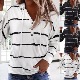 Women's Hoodies Autumn And Winter Tie Dyed Striped V Neck Hoodie Ash Zip Up Womens Full