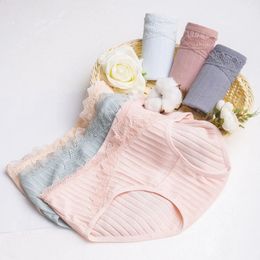 Maternity Intimates 4pc Lace Cotton Panties Underwear Briefs For Pregnant Women Low Waist Short Pants Pregnancy Clothing Maternal Intimate 231102