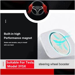 Steering Wheel Covers For Tesla Model3 Y S X Accessories Counterweight Ring Pilot Fsd Matic Assisted Driving Ap Weight Booster Drop Dhvys