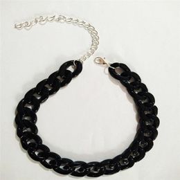 Chains Fashion Acrylic Thick Necklace For Women Men Bohemian Plastic Long Choker Collar Pendant Hip Hop Birthday Gift