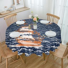 Table Cloth Sail On The Waves Round Tablecloth Waterproof Cover For Wedding Party Decoration Dining