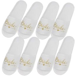 Wedding Shoes Bride Slippers for Hen Party Maid of Honor Team Bride Shower Gift Bridesmaid Disposable Slippers for Wedding Decoration