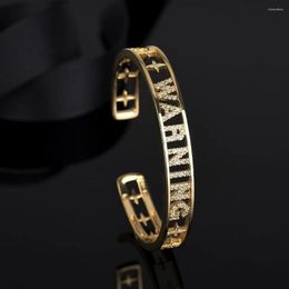 Bangle 2023 Jewellery For Women With Letter Bracelet Micro Crystal Zircon Hollow Hand Ornament Women's Cuff