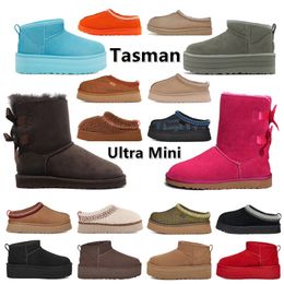 Pantofole Tasman invernali da donna Stivali ultra mini Stivaletti sopra il ginocchio Tazz Piattaforma classica Donna Uomo Castagna Sabbia Nero Senape Caviglia scamosciata Mantieni caldo Scarpone da neve