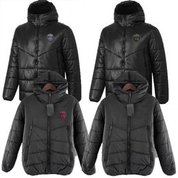 2023 2024 Par Football Puffer Jackets winter warm long-sleeved hooded football cotton-padded jacket