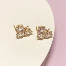 Stud Earrings A Pair Of 14K Real Gold Plated Copper Earring Heart Shape Silver PinEarrings Base Connectors Diy Jewelry Making Accessories