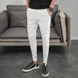 Men's Pants Summer Thin Casual Men Ankle Length Harem All Match Clothing Solid Color Streetwear Slim Fit Joggers Trousers