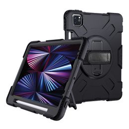 360 Rotate Hand Strap Case For iPad Mini 4 5 6 Air 2 10.5 10.9 Pro 11 12.9 7th 8th9th Kids Shockproof Cover