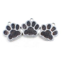 Charms 20Pcs/Lot Rhinestones Dog Paw Print Footprints Hang Pendant Charms Fit For Diy Keychains Key Ring Necklace Fashion Jewelrys Dro Dh2Zx