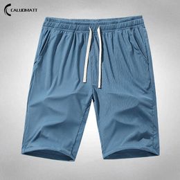 Men's Shorts 2023 Summer Men's Shorts Solid Color Straight Sports Loose Type Elastic Waist Drawstring Casual Short Jogging Pants Men Outwear