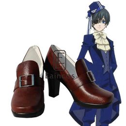 Catsuit Costumes Anime Black Butler Ciel Phantomhive Birthday Party Shoes Cosplay Black/ Brown Boots Custom Made