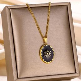 Pendant Necklaces Stainless Steel Snow For Women Gold Plated Drop Oil Necklace Trendy Couple Jewellery Party Gift Non-fadding Wholesale