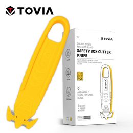 T TOVIA Safety Box Cutter Opener Knife Utility Security for Cutting Box Carton Parcel Package Tape House Office Knife Tools