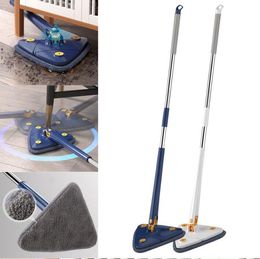 New Telescopic Triangular Mop 360° Rotatable Adjustable Reusable Cleaning Mop For Home Hardwood Floor Deep Cleaning Mop