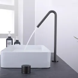 Bathroom Sink Faucets Tuqiu Black Basin Faucet Two Holes Brushed Tap Rotating Widespread