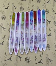 WHOLE 20PCS PRINTING FLOWER GLASS NAIL FILES CRYSTAL NAIL BUFFER NAIL CARE 55quot 14CM 3523274