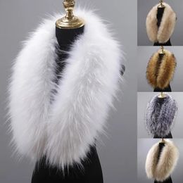 Scarves Fashion Natural Colour Artificial Fox Fur Scarf Large Size Scarf Winter Shawl Neck Warm and Thick Imitation Fur Scarf 231103