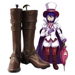 Catsuit Costumes Ao No Blue Exorcist Mephisto Pheles Cosplay Shoes Dark Brown Boots Customized Size