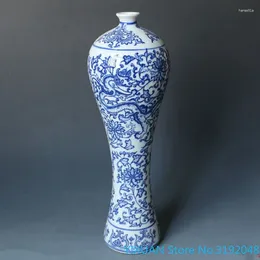 Bottles Jingdezhen Porcelain Collection Blue And White Plum Bottle Dragon Home Decoration