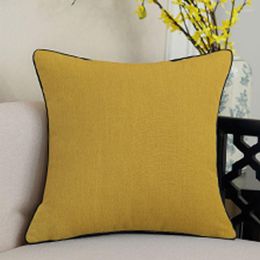 Pillow Solid Color Cover Country Style Decorative Case Linen Sofa Pillowcase For Couch Car Home Decor Cojines 45cm