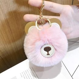 Keychains Soft Artificial Fur Keychain Cute Pom Keyring Holder Bag Charm For Women Girls Key Chains Llaveros