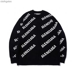 Men's Sweater Screen Balencaiiga Layer Sweaters Jacquard High Knitted Quality Bullet Paris Letter Label Loose Family Women's Thickened Double Esgb
