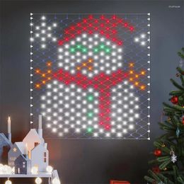 Strings 320 LED Christmas Net Lights 3.9ftx4.3ft Outdoor Snowman Mesh Light 8 Modes Curtain Fairy For Wall Decor