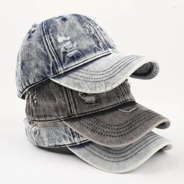 Ball Caps Summer Washed Denim Baseball Cap Women Shabby Retro Sports Leisure Fashion Trend Men Hat Sun Protection Wild Beach Gorra The