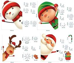 Christmas Decorations Snowflake Window Clings Stickers For Glass Xmas Decals Holiday Santa Claus Reindeer Party Drop Delivery Amsfn