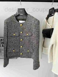 Women's Jackets designer luxury C Song Zu'er, Xu Lu, Same Style Small Fragrant Rough Tweed Short Coat, French Round Neck Gold Button Female XW7N