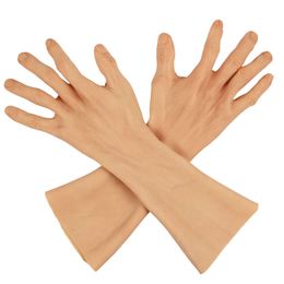 Catsuit Costumes Know U Artificial Silicone Realistic Gloves with Real Texture Skin Old People Super Elastic Prosthetic Hand