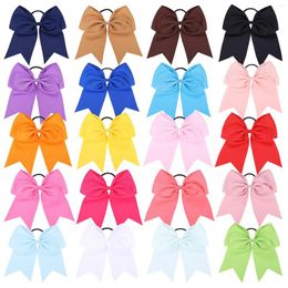 Hair Accessories 8 Inch Fashion Boutique Big Grosgrain Ribbon Solid Bow Elastic Bands For Girls Ties Rubber Headband