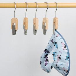 Hangers & Racks 4pcs Anti Slip Clothing Hold Clips Windproof Laundry Hook El Multifunctional Wooden Boot Hanging Home Travel Storage Portabl