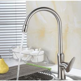 Kitchen Faucets Creative Big Waist 304 Stainless Steel Sink Faucet Swivel And Cold Mixed Water