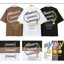 Fashion ESS Designer T-shirt KKKK smiley face short sleeve t-shirt men's and women's summer ins lovers wear versatile Korean fashion loose tee