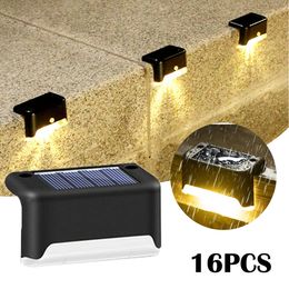 Novelty Lighting Warm White LED Solar Step Lamp Path Stair Outdoor Garden Lights Waterproof Balcony Light Decoration for Patio Stair Fence Light P230403