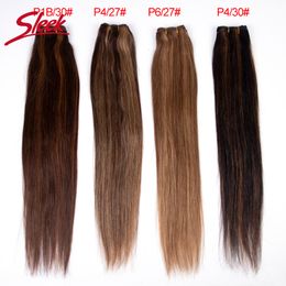 Hair Bulks Sleek Brazilian Straight P427 P627 Brown P430 P1B30 Human Hair Weave Bundles 100% Natural Rmy Hair Extension 10 To 26 Inches 230403