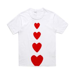 Desiger Men's T Shirts Print Red Heart tee shirts Bee Commes Des Cotton Breathable Play Casual Loose Tshirts Short Sleeve Women Tops Double Heart Men Clothings