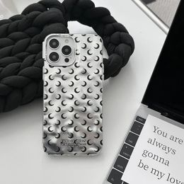 Phone Case Luxury foldable matte galvanized moon silicone soft shell suitable for iPhone 15 Pro Max 14 13 12 11 Korean cute cover 231104