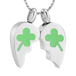 Chains Lucky Clover Cremation Urn Necklace For Ashes Memorial Pet Human Holder Keepsake Lockets Pendant Jewellery Women